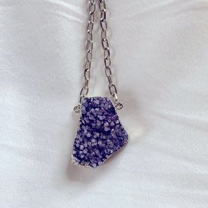 Nordstrom purple druzy necklace NWT